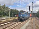 BR 140 876-4 EGP mit Containerzug durch HH-Bergedorf -> Tiefstack.