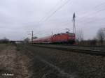 143 885 schiebt ein RE bei Borsdorf.05.03.11