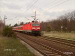 143 065-1 schiebt den RB11 Frankfurt/Oder an ex HP Vogelsang vorbei 09.04.07