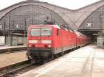 143 927-2 verlsst Leipzig HBF mit RB Lutherstadt Wittemberg.