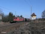 155 028-4 mit Coiltransportzug bei Frankfurt/Oder Nuhnen.