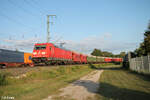 185 291-2 mit einem Rocktainer Zug in der Verbindungskurve in Nrnberg Hohe Marta.