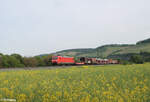 185 170-8 mit einem gemischten Güterzug bei Himmelstadt gen Süden.11.05.24