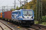 BR 187 321-5 mit Containern durch HH-Harburg Richtung Hafen.  9.Oktober 2025