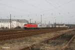 189 003-7 mit Containerzug in Leipzig Schnefeld.