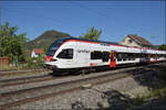 RABe 521 206 und RABe 521 205 in Welschingen. August 2026.