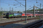 Auf dem Weg nach Nördlingen. 

193 246 von ELL leistet zur Zeit Dienste beim auf dem IRE auf der HGV Ulm - Wendlingen. Ulm, Mai 2024.
