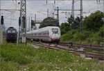 '412 093' ICE 4 Triebzug 9493 auf der Rhein-Neckar-Bahn. Weinheim, Juli 2024.