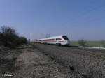 Nachschuss von 415 021-4 „Homburg/Saar“ als ICE2158 Dresden - Frankfurt/M Flughafen bei Miltitz.