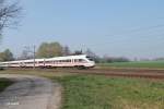 411 018-5  Plauen Vogtland  als ICE 1745 Düsseldorf - Dresden bei Borsdorf bei Leipzig.