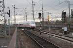 407 004 kommt aus der Abstellgruppe und rollt in Richtung Frankfurt/Main HBF.