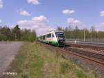 VT15 fhrt in Wiesau/Oberpfalz als VBG86565 nach Schwandorf ein.