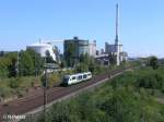 VT05 fhrt in Regensburg mit einer VBG Regensburg ein.