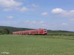 612 561-1 und ein Schwetser 612er als RE 3693 Gera – Regensburg bei Oberteich.