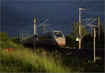 412 070 im letzten Abendlicht unter der Gewitterwolke. Binzen, Mai 2024.