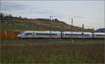 Herbst in Auggen.

Triebzug 9026 alias '412 026' auf dem Weg nach Freibug. Oktober 2025.