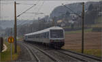 Narrenzug.

Mit hoher Geschwindigkeit braust 218 256 mit ihrem n-Wagen-Zug durch Bietingen. Februar 2025.