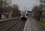 Narrenzug.

Zwischenzeitlich hält RABe 526 753 der Thurbo in Bietingen. Februar 2025.