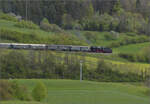 Saisonstart bei der Sauschwänzlesbahn. 

50 2988 auf der oberen Ebene bei Epfenhofen. April 2024.
