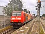 BR 146 281 als RE1 nach Rostock Hbf bei der Ausfahrt HH-Bergedorf.