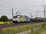 BR 186 295-2 Railpool/Lineas mit Kesselzug durch Dedesen-Gmmer -> Wunstorf.