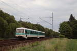 BR 628 201-5 von Historische Eisenbahnfahrzeuge Lübeck als Sonderzug nach Neumünster durch Halstenbek am 1.Juni.2025
