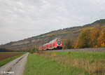 445 056 als RE 54 RE4621 Frankfurt/Main - Bamberg bei Thngersheim.
