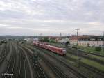 Zwei 612er verlassen Schwandorf mit einem RE nach Regensburg.