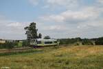 VT650 732 als RB95 20877 Hof - As - Cheb - Marktredwitz beim Röslau Viadukt Seußen.