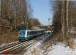 223 069 mit den ALX84115 Hof - Mnchen beim verlassen von Reuth bei Erbendorf.