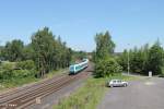 223 064 fährt mit dem ALX84113 Hof - München in Marktredwitz ein.