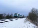 223 066 erreicht gleich Wiesau/Oberpfalz mit den ALX37972 nach Hof.