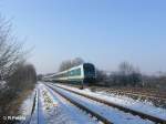 223 069 hat Wiesau/Oberpfalz verlassen und zieht bei Schnfeld den ALX37972 nach Hof.