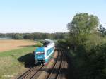 223 066 zieht bei Oberteich den ALX37980 nach Hof.