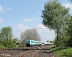 223 065 zieht den ALX84111 Hof - München bei Schönfeld und erreicht gleich Wiesau/Oberpfalz.