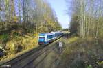 223 067 verlässt Reuth bei Erbendorf mit dem ALX84115 Hof - München.