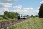 223 081 mit dem RE2 ALX79857 München - Hof bei Großwendern.