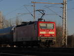 143 009 DB Grebrauchtzug mit Kesselzug durch Dedesen-G�mmer am 19.03.2025