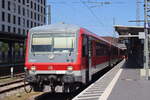 BR 928 467 als RE6 nach Neustadt an der Weinstraße am Karlsruher HBF am 20.6.2025