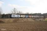 223 152 mit dem Containerzug nach ATW Wiesau kurz vor ihrem Ziel.