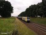 ES64 F-901 zieht bei Jacobsdorf(Markt) ein Kesselzug.