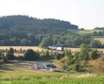 159 228 mit dem Kesselzug Bitterfeld nach Ingolstadt bei Lengenfeld. 27.06.22