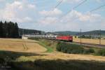 602 und 705 ziehen den Zementzug Rüdersdorf bei Berlin - Regensburg Hafen bei Dettenhofen.