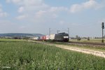 ES64 F4 086 zieht ein KLV-Zug kurz vor Wettersheim bei Treuchtlingen.