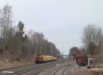 V100 1041 mit DGV92697 Senftenberg - Ansbach bei der durchfahrt von Waltershof.