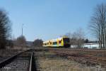 VT650.77 und VT650.76 erreichen Pechbrunn als OPB79729 Marktredwitz - Regensburg.