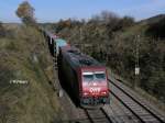 186 133-5 mit Containerzug bei Dettenhofen.