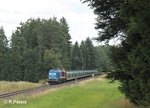 204 011-5 + 204 425 mit dem Leeren Autozug nach Mosel kurz vor Pechbrunn.