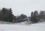 PRESS 204 010 und MTEG 204 347 ziehen zwischen Reuth bei Erbendorf und Windischeschenbach den Hauer-Kesselzug nach Weiden.