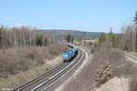 204 012 und 204 031 ziehten kurz vor Wiesau den Hauer-Kesselzug nach Weiden West.